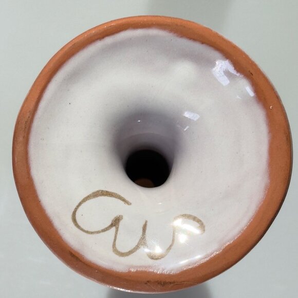 Hand-Painted Ceramic Candlestick Holders Pair With Unique Design - Picture 7 of 8